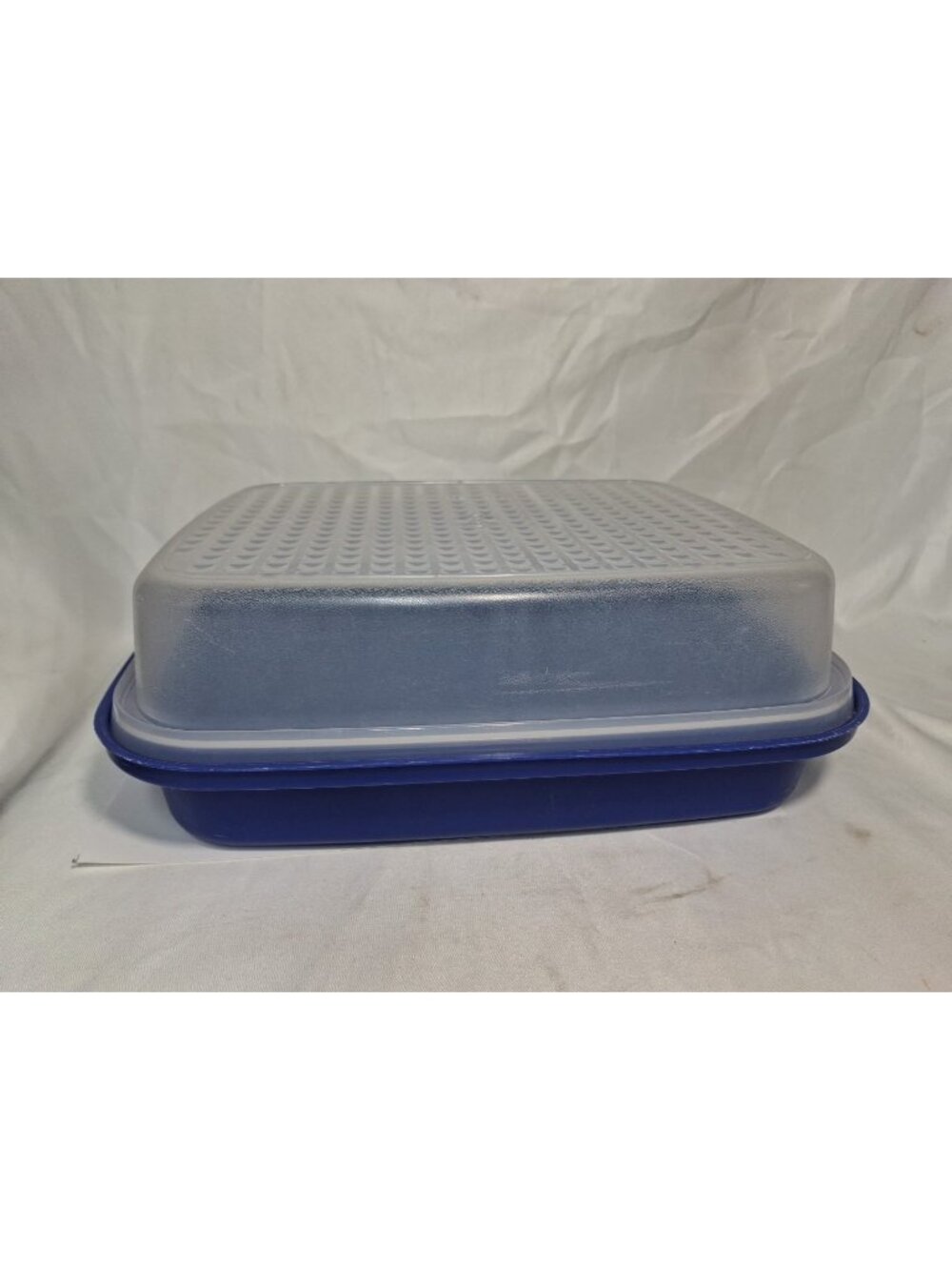 VTG Tupperware Large 12x10 Meat Marinade Container Blue 1295 & 1294 Season Serve